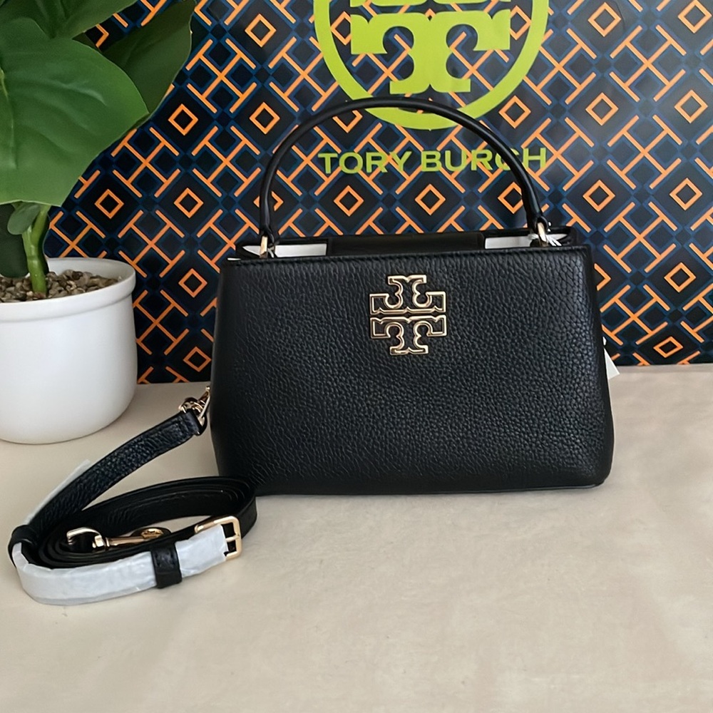 New, tory burch Britten micro satchel crossbody black 145357 - Picture 1 of 15